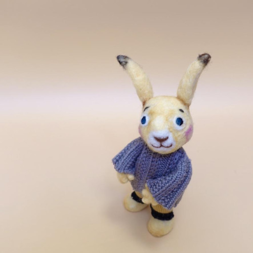 けろ様 うさぎさん 羊毛フェルトストラップ 羊毛フェルト うさぎ マスコット ＊ ちいさなうさぎ ストラップ