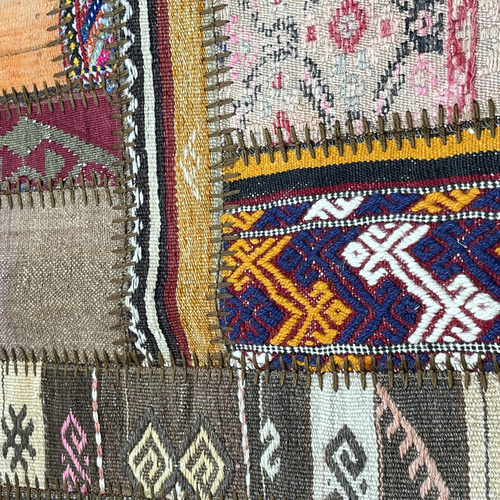 トルコ スペシャルオーダー オールドキリムパッチワーク玄関マット1078