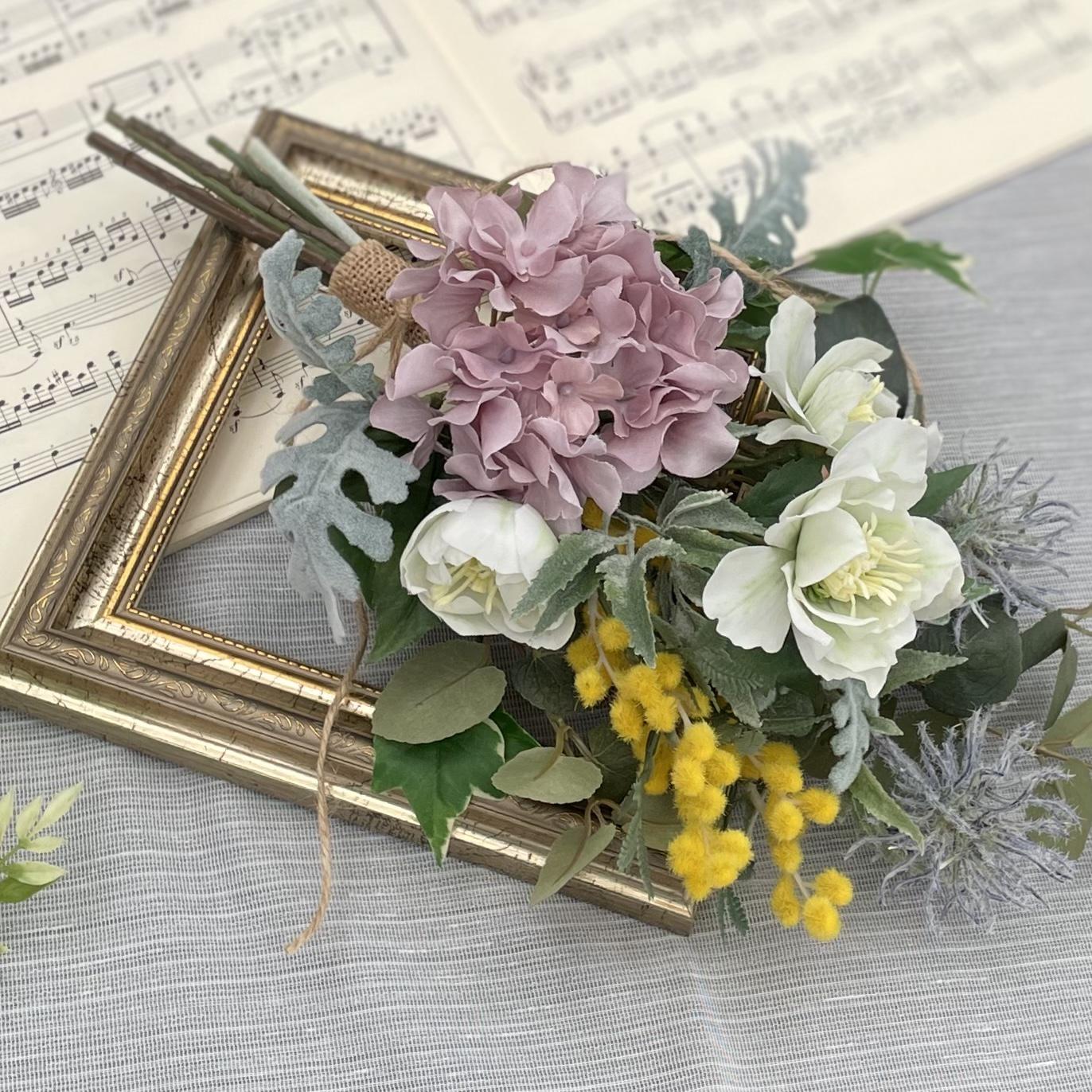 ドライフラワー☆アンティークアートアレンジメント☆紫陽花