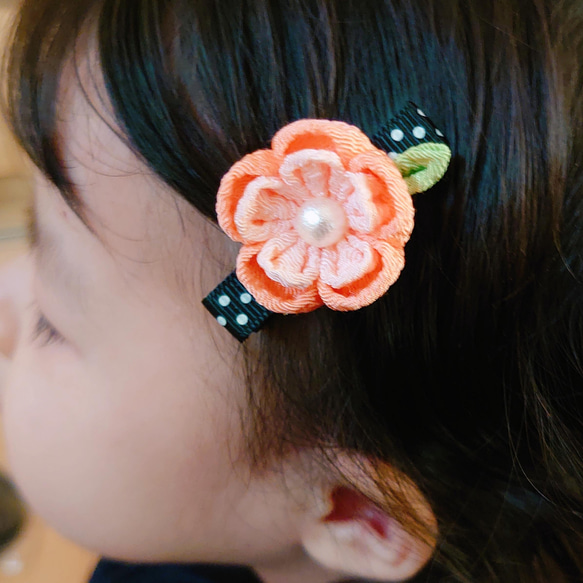 桃の花一輪髪飾り 4枚目の画像