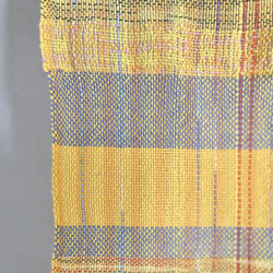 マリーゴールドのようなコットン手織りショートストール 6枚目の画像