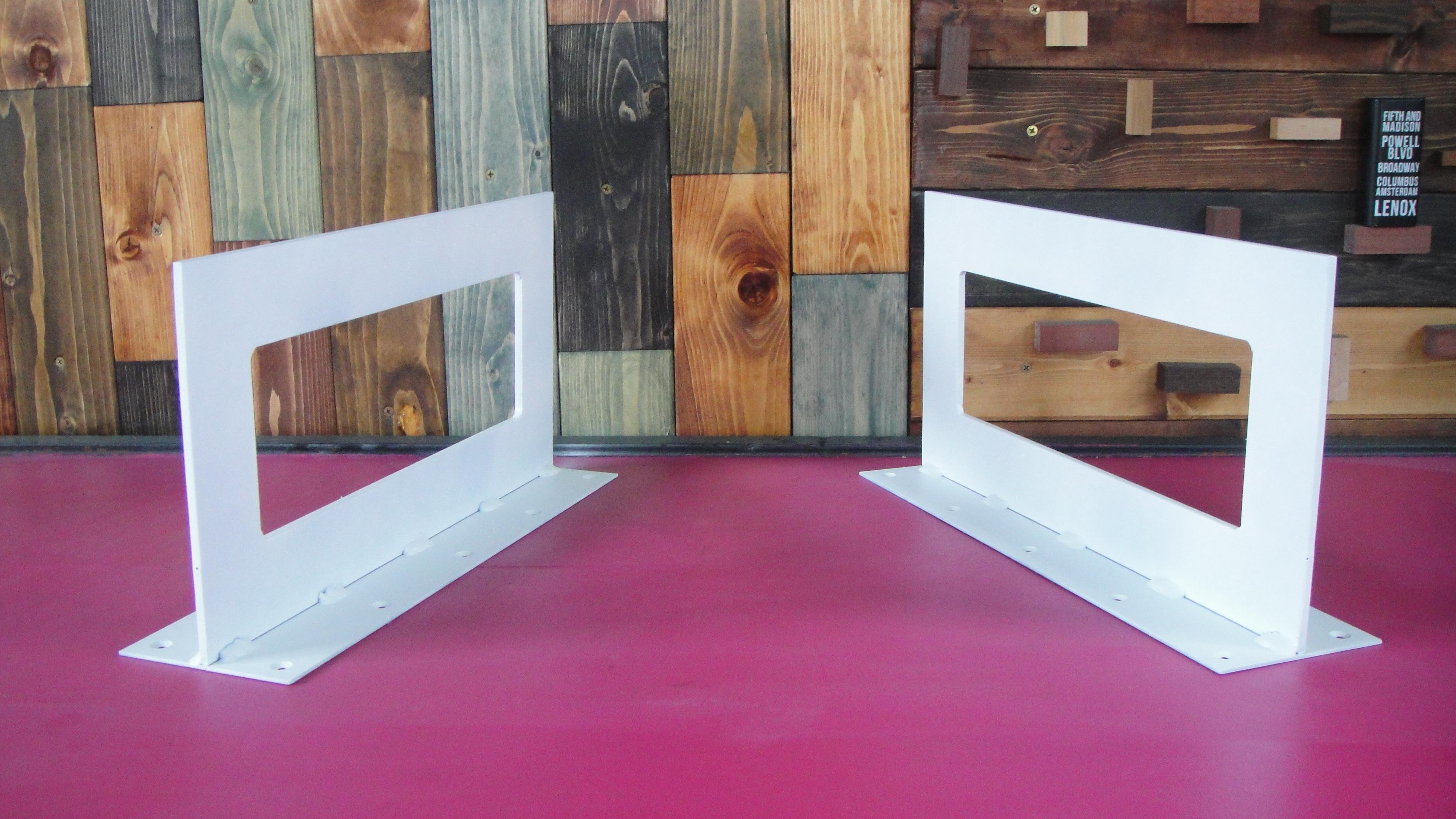 マットホワイトでアイアンなフラット鉄脚♪ 50×400×350mm 伝う 回 