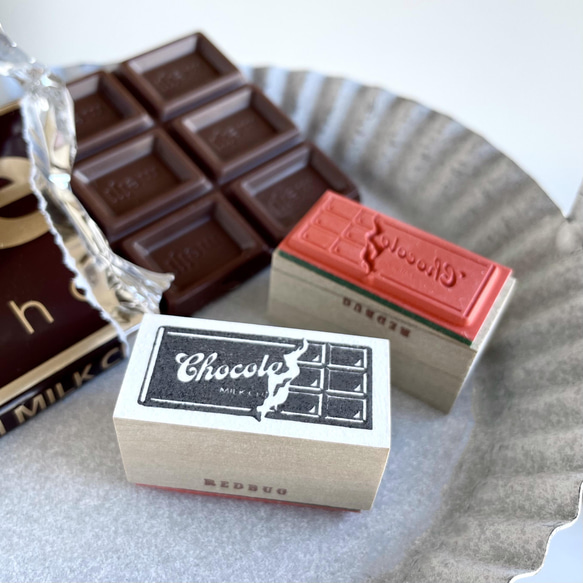チョコレートのラバースタンプ　板チョコのはんこ 4枚目の画像