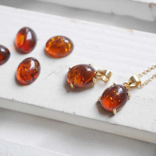 14kgf バルティックアンバーのネックレス◝✩ 14KGF】ブラウン・バルティックアンバー（琥珀）のネックレス