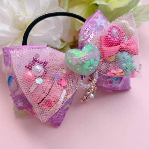 いちごみるく♡ チュールリボン ポニー用♡ ハンドメイド リボン