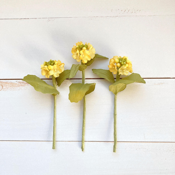 布花 菜の花 黄色い「小さな幸せ」ひな祭りにも 2枚目の画像