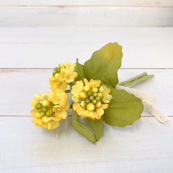 布花 菜の花 黄色い「小さな幸せ」ひな祭りにも 1枚目の画像