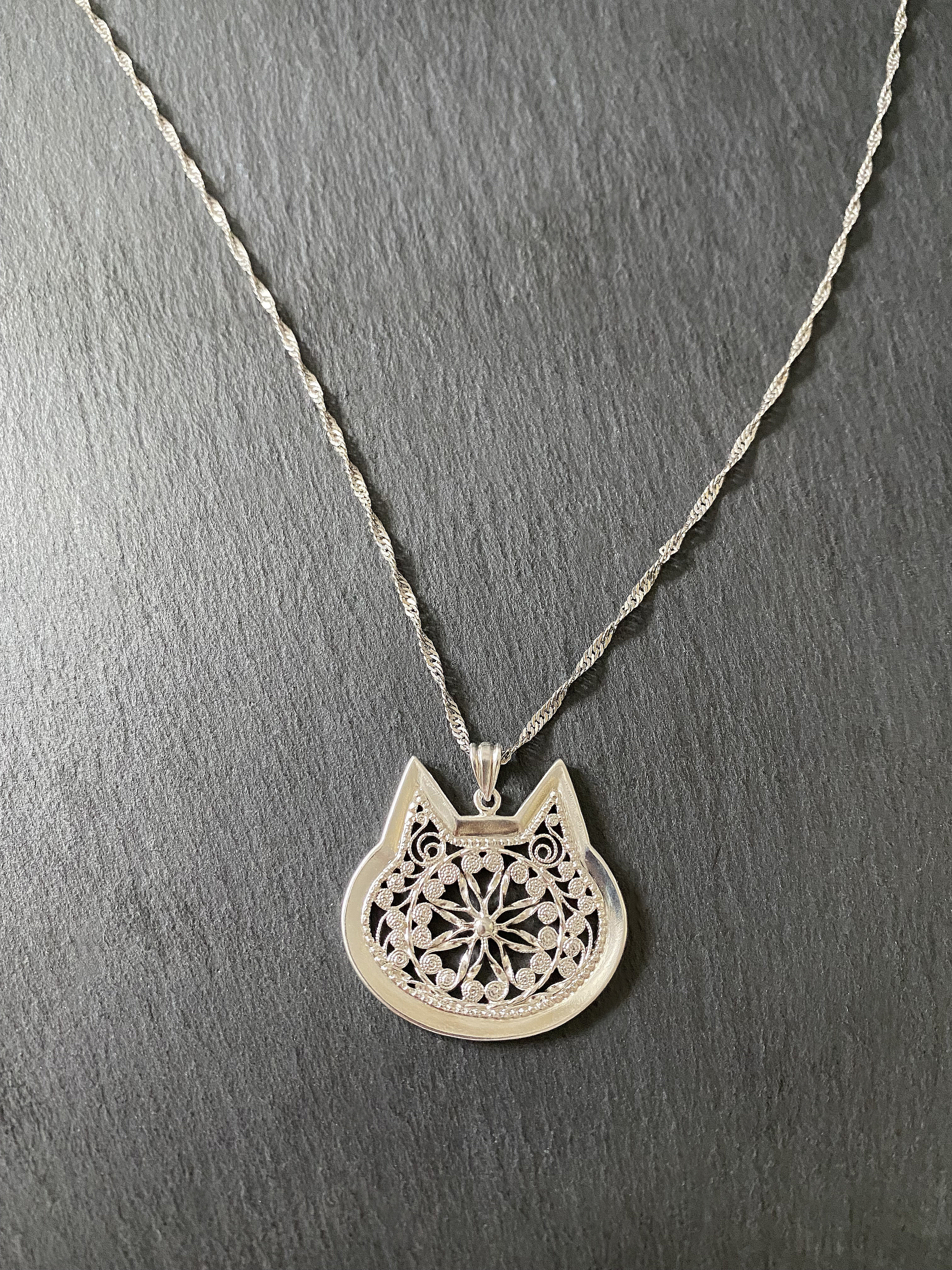 【銀線細工】Cat(L)ネックレス/SV925