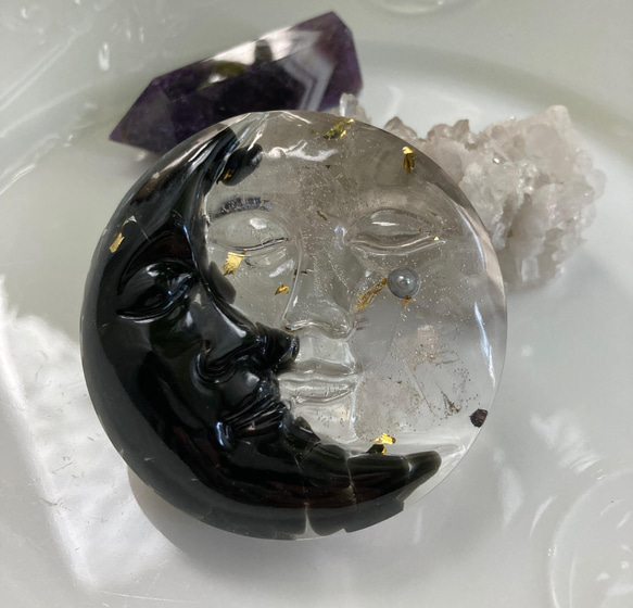 星のオルゴナイト２個 レモン 開運絵画 ❀八角オルゴナイトペンダント❀ 宇宙の光