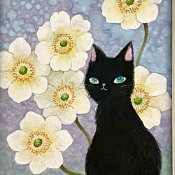 秋明菊と猫　(原画) 2枚目の画像