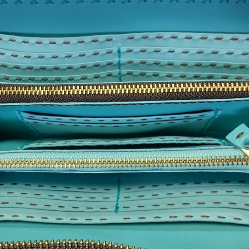 ダブルファスナーの長財布（チョコミント） 長財布 ますみ 通販