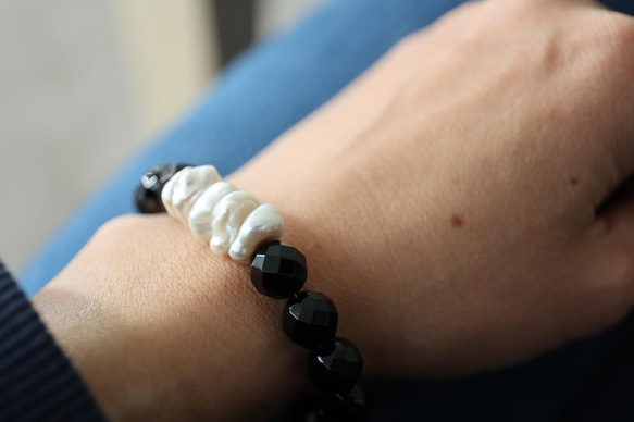 pearl onyx bracelet [kgf3929] 6枚目の画像