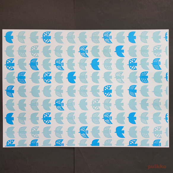 紙製ブックカバー　北欧パターン（カラー）　A3判（5枚セット） 8枚目の画像