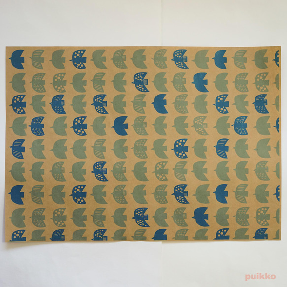 紙製ブックカバー　北欧パターン（カラー）　A3判（5枚セット） 2枚目の画像