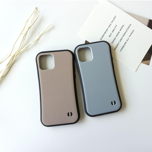 iPhone限定 スマホケース グリップケース 【 くすみカラー dark