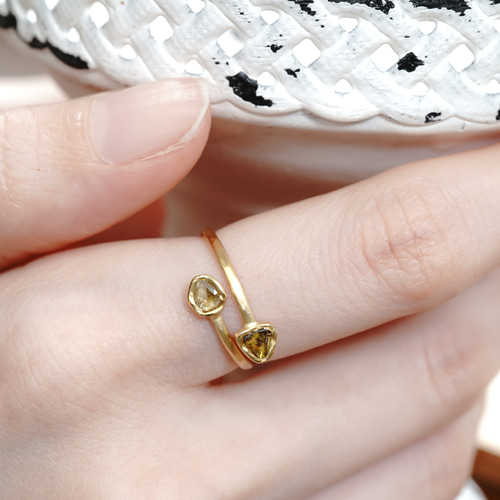 スライスローズカットダイヤモンドK18リング8号