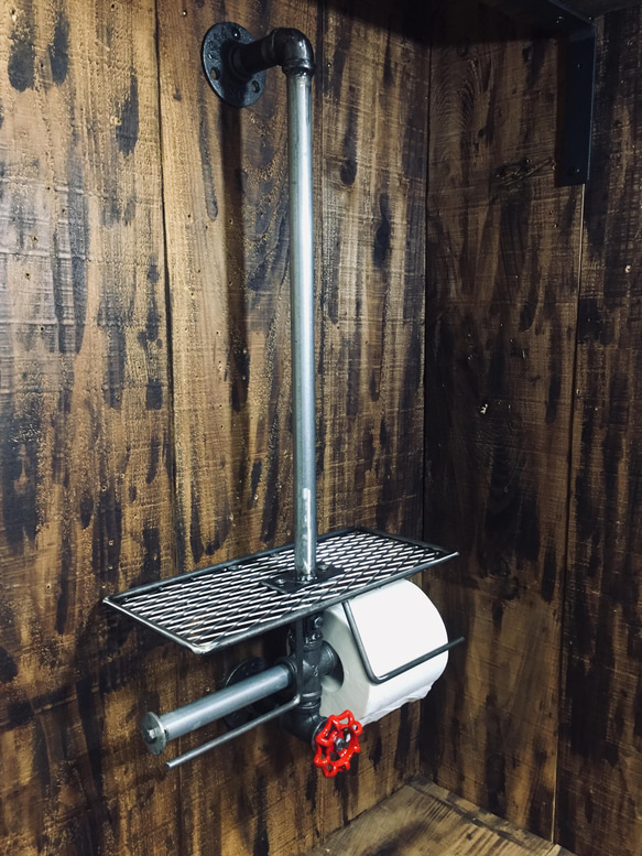 cream.70 ぺーパーホルダー ガス管 ダブル押さえ 介助バー付き