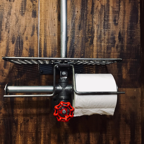 cream.70 ぺーパーホルダー ガス管 ダブル押さえ 介助バー付き