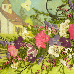 押し花アート　春の花のメロディー（押し花絵） 4枚目の画像