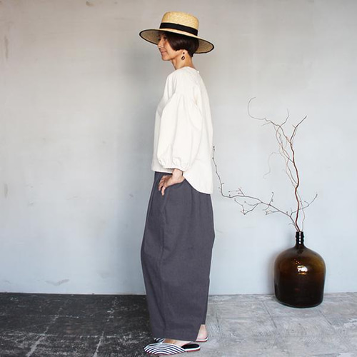 【萠】バルーンパンツ♡新品 ◉選べる2サイズ◉ コットンツイル バルーンパンツ グレー