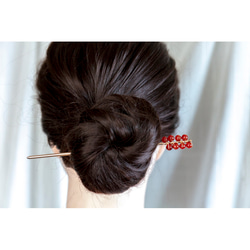 あじさい色の天然石 玉簪　シンプル かんざし ヘアアクセサリー 髪飾り 14枚目の画像