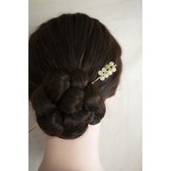 あじさい色の天然石 玉簪　シンプル かんざし ヘアアクセサリー 髪飾り 19枚目の画像