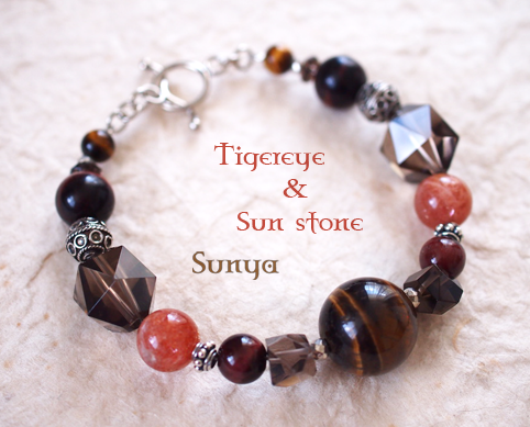 タイガーアイ＆スモーキークォーツ・ブレスレット/SV925