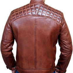 羊革キルティングショルダーワックスジャケット Sheep Leather Quilted Shoulder Jacket 5枚目の画像