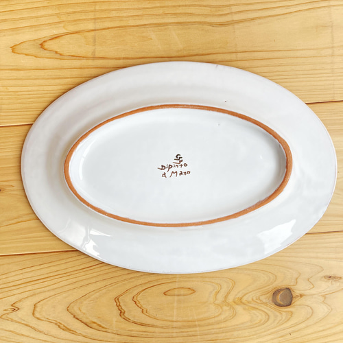 オーバル皿 26cm OVL032 マヨリカ焼き イタリア陶器 レモン柄 長皿