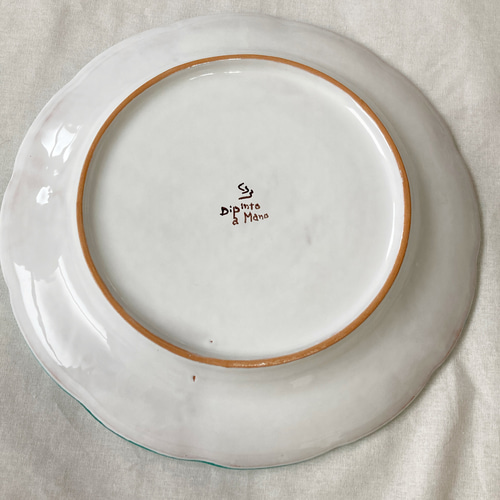絵皿 26cm GEO019 マヨリカ焼き イタリア陶器 レモン柄 飾り皿