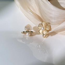 韓国ファッション　お花が可愛いお洒落なイヤリング　ノンホール　アクセサリー　-8228 9枚目の画像