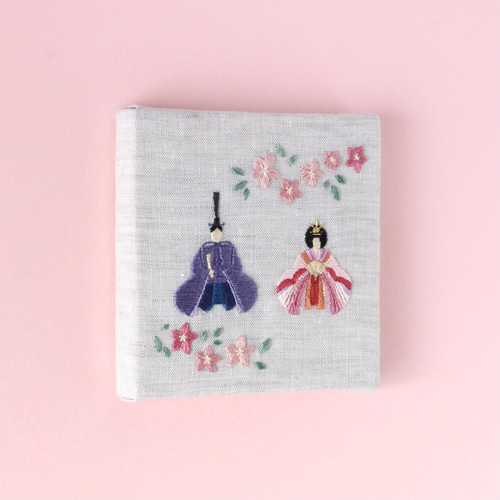 ひな祭り♪お雛様 桃の節句 手刺繍パネル ［受注制作］ タペストリー