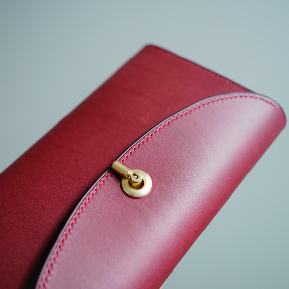 flap long wallet [ wine ] フラップロングウォレット 長財布 2枚目の画像