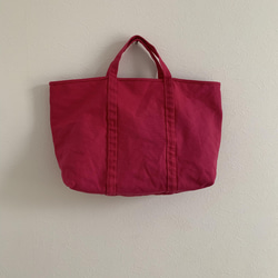 【A4対応】帆布　BASIC TOTE ( M ) ショッキングピンク 1枚目の画像