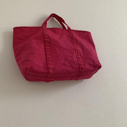 【A4対応】帆布　BASIC TOTE ( M ) ショッキングピンク 4枚目の画像