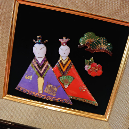 雛人形(二人・B)の七宝焼アートフレーム[受注制作] その他置物