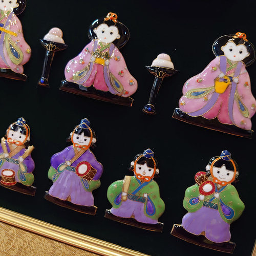雛人形(三段)の七宝焼アートフレーム[受注制作] その他置物 アンクル