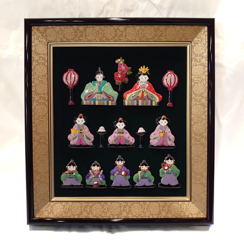 雛人形(三段)の七宝焼アートフレーム[受注制作] その他置物 アンクル