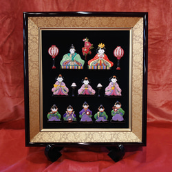 雛人形(三段)の七宝焼飾り額[受注制作] 3枚目の画像