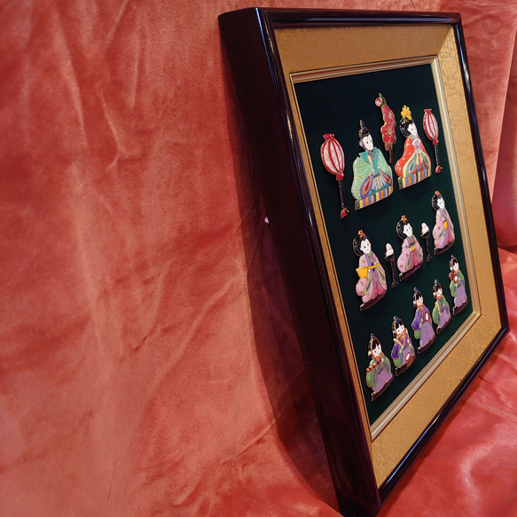 雛人形(三段)の七宝焼飾り額[受注制作] 11枚目の画像
