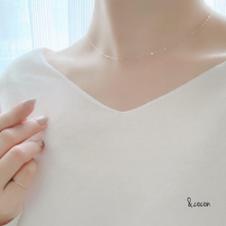 【K10YG】長さが選べる♡Double Simple Necklace 4枚目の画像