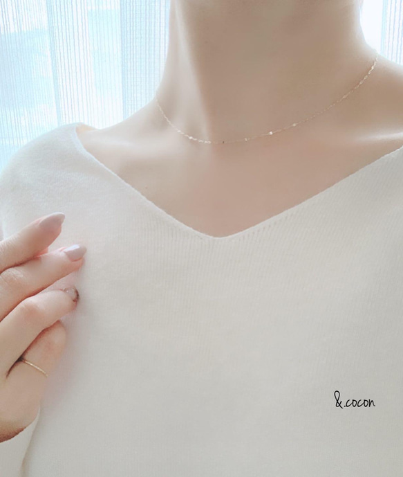 【K10YG】長さが選べる♡Double Simple Necklace 4枚目の画像