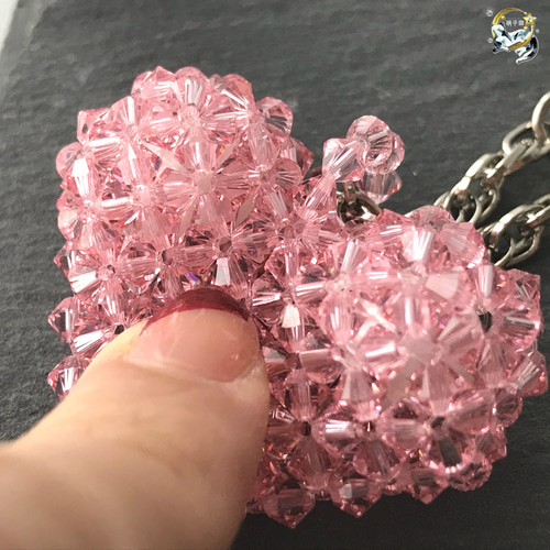 20％オフ】スワロフスキークリスタルビーズ ぷっくりハートのバッグ