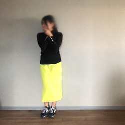 【SALE！】ビビット可愛いニット風天竺のスリットタイトスカート(AN.009) 10枚目の画像