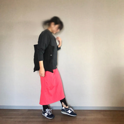 【SALE！】ビビット可愛いニット風天竺のスリットタイトスカート(AN.009) 2枚目の画像