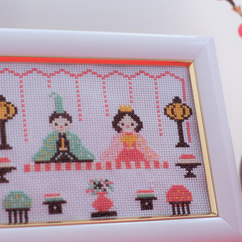 クロスステッチキット』特集掲載 桃の節句のひなまつり『お内裏様とお