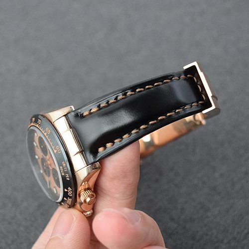 受注製作 ロレックス対応 新喜皮革コードバン 無双仕立て 時計ベルト