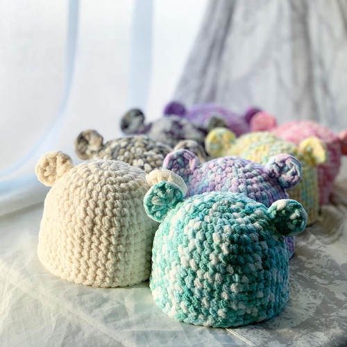 ふわもこ クマちゃん帽子 イエローMIX 帽子(ベビー・キッズ) ゆきの