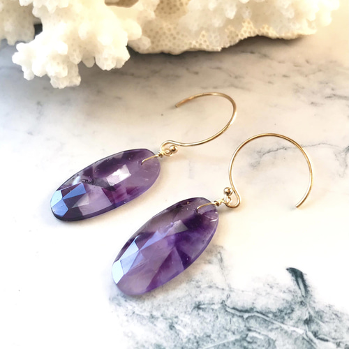 ご予約品◇トラピッチェアメシスト ピアス✧14kgf