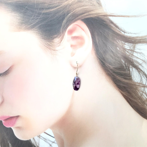 最終値下げ珍しいカット入り トラピッチェアメジストピアスチャーム 最終値下げ珍しいカット入り トラピッチェアメジストピアスチャーム